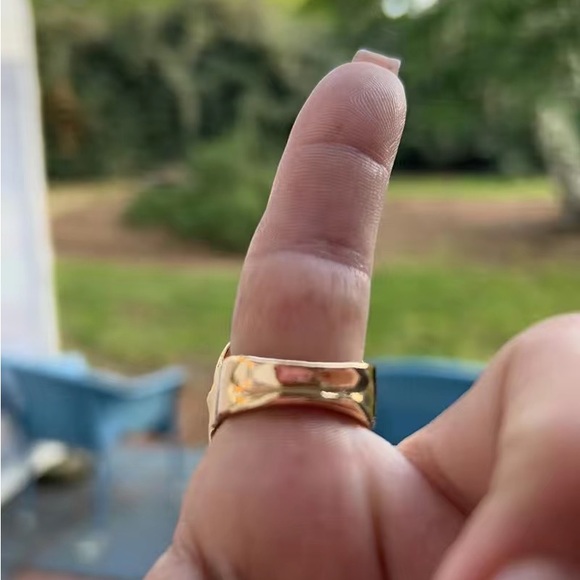 New Vintage Yellow Gold Plated Black Sapphire Ring - Picture 6 of 7